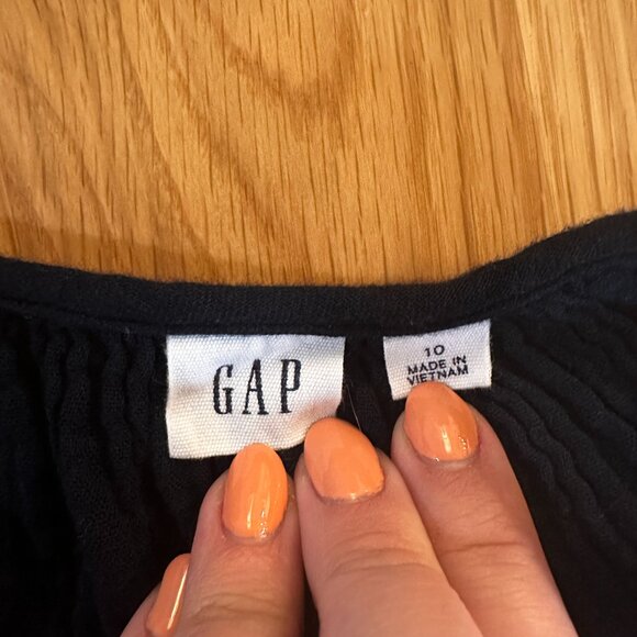 Gap Navy Waffle Long Jumpsuit V Neck Wide Leg Sleeveless Size 10 - Picture 6 of 8